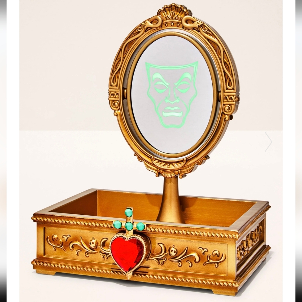 Bath & Body Works Gold Vanity Mirror with Red Heart Accent